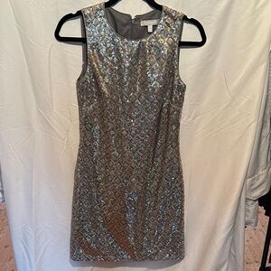 Banana Republic Shimmering Silver Mini Dress